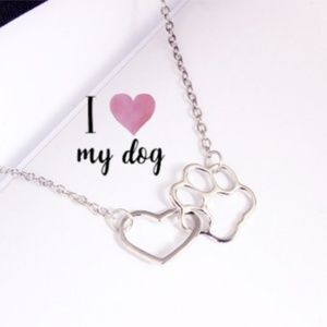 ❤️ My Dog Heart Paw Animal Lover Necklace
